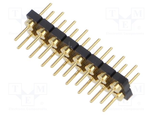 Connector: pin strips; male; PIN: 16; 2.54mm; gold-plated; THT