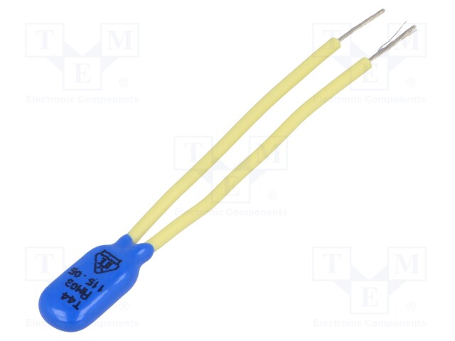 Sensor: thermostat; Output conf: NC; Topen: 115°C; Tclos: 100°C