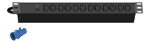 Connector: AC power strip; inp. IEC 60309 2P+PE with cable 2m; outp.12x C13 16A; 250VAC