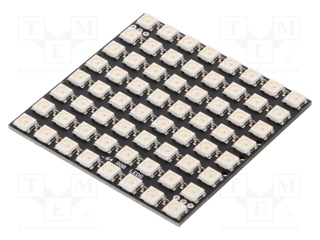 Module: LED; 5VDC; No.of diodes: 64; Colour: RGB; Shape: square