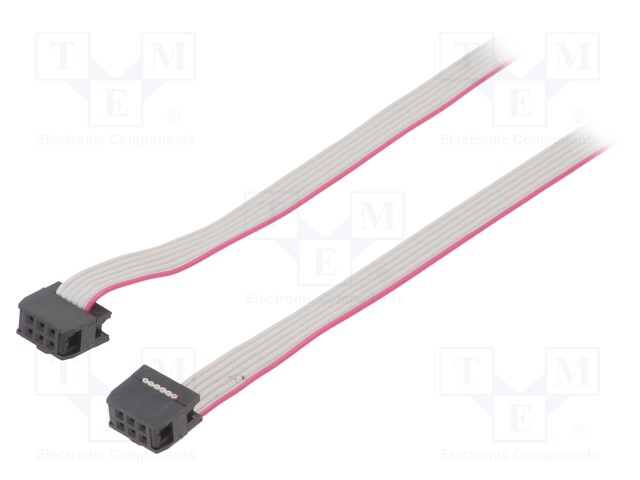 Ribbon cable with IDC connectors; 6x28AWG; Cable ph: 1.27mm
