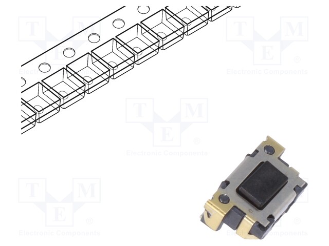 Microswitch TACT; SPST; Pos: 2; 0.05A/12VDC; SMT; 2.4N; 3mm; black