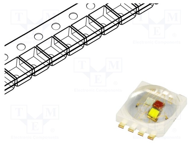 Power LED; EMITER; RAGB; Pmax: 5W; 140°; 9.1x7x3.1mm; 45÷52lm