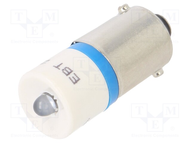Indicator: LED; BA9S,T10; blue; plastic; 28VAC; 28VDC; -20÷60°C; 3mm