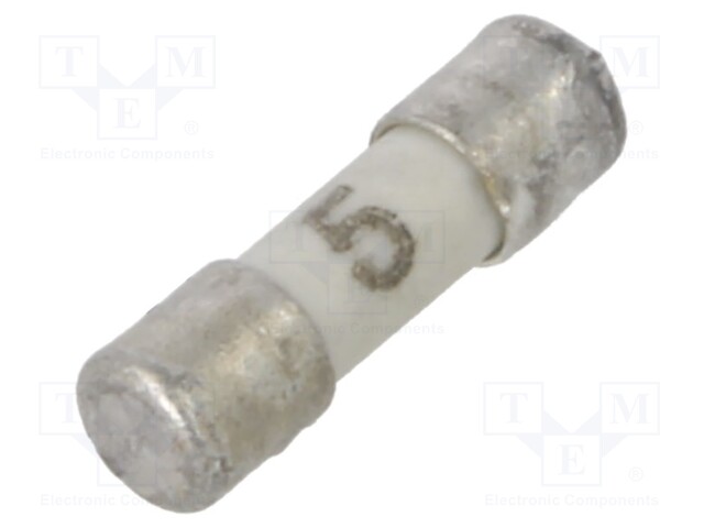 Fuse: fuse; quick blow; 5A; 63VAC; 125VDC; ceramic,cylindrical