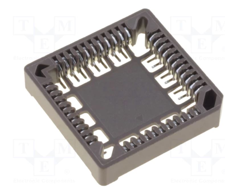 Socket: PLCC; PIN:44; phosphor bronze; 1A; thermoplastic; UL94V-0