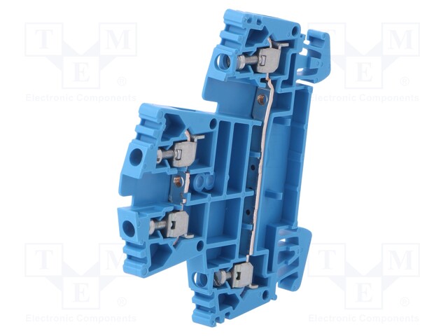 Splice terminal: rail; 2.5mm2; ways: 2; terminals: 4; blue; wemid