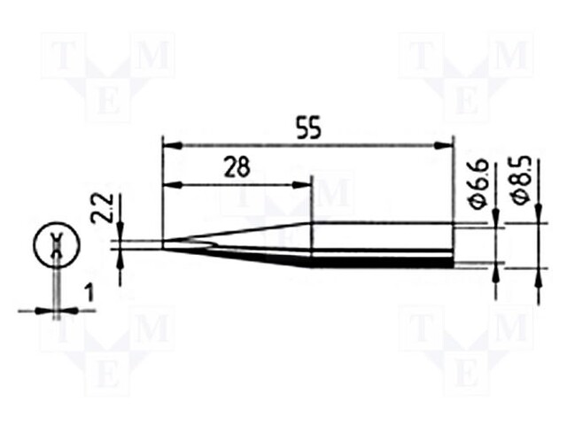 Tip; chisel; 2.2mm