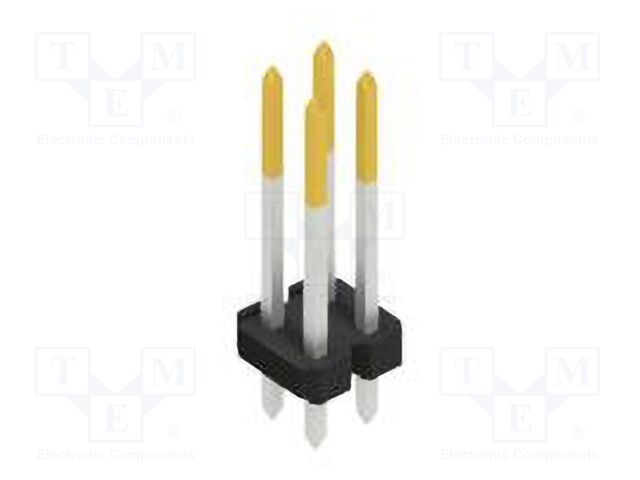 Connector: pin strips; pin header; male; PIN: 4; 2.54mm; THT; 2x2