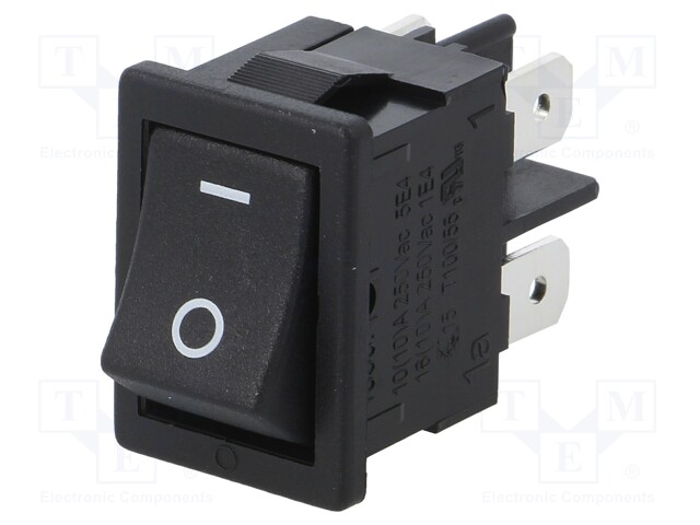 ROCKER; DPST; Pos: 2; ON-OFF; 16A/250VAC; IP40; 100mΩ; UL94V-0