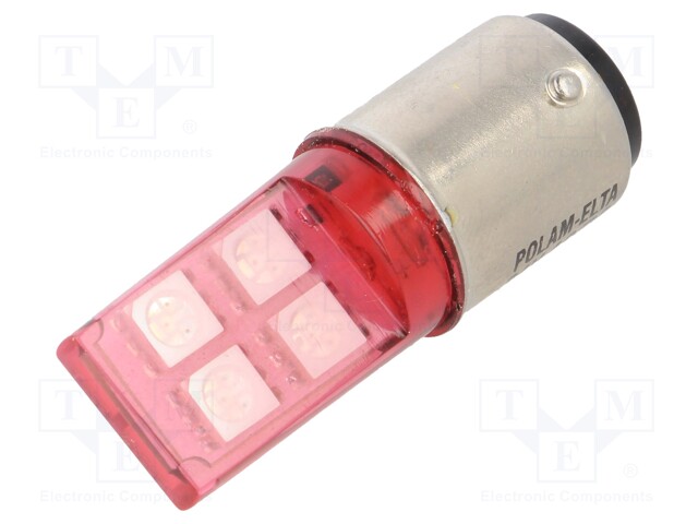 LED lamp; red; BA15D; 24VDC; 24VAC