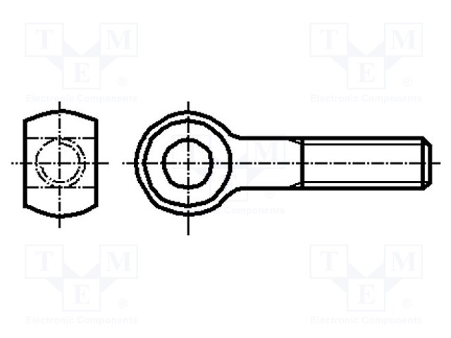 Lifting eye bolt; M16x80; 2; Head: eye; steel; zinc; DIN 444B; 16mm
