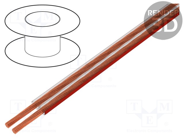 Wire: loudspeaker cable; 2x2,5mm2; stranded; Cu; transparent; PVC