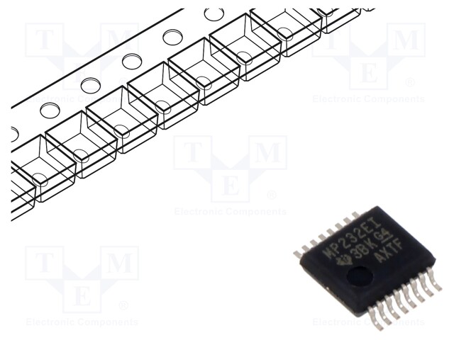 RS232 Transceiver, 2-drivers, 3V-5.5V Supply, SSOP-16