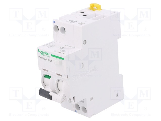 RCBO breaker; Inom: 25A; Ires: 100mA; Max surge current: 250A; DIN