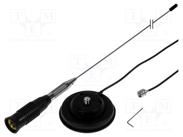 Antenna; CB; 1.45m; 3.5dBi; 500W; magnet; Len: 4m; UHF