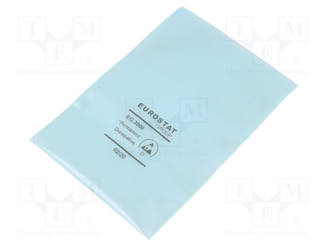 Protection bag; ESD; L: 127mm; W: 76mm; D: 75um; Features: open; green