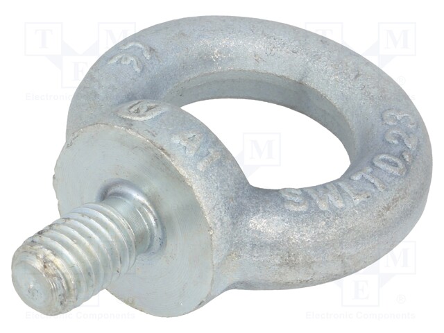 Lifting eye bolt; M10x17; DIN: 580; Head: eye; none; steel; zinc