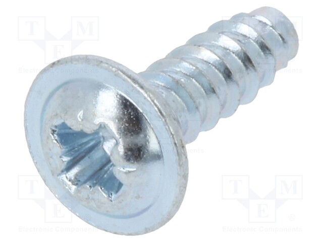Screw; for plastic; 3,5x13; Head: button; Phillips; hardened steel