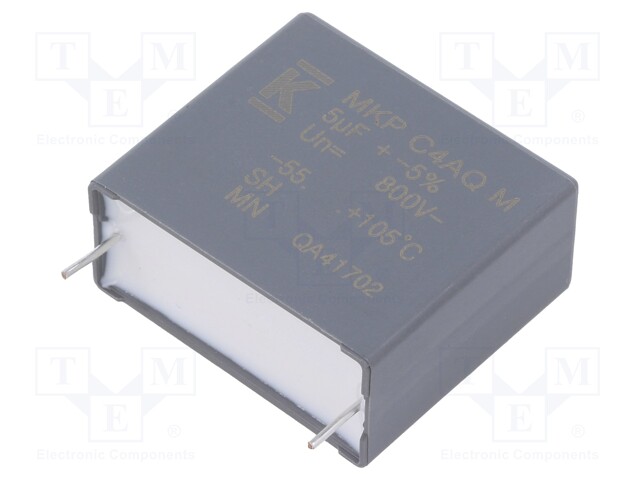 Capacitor: polypropylene; DC-Link; 5uF; ESR: 10.7mΩ; THT; ±5%; 8.7A