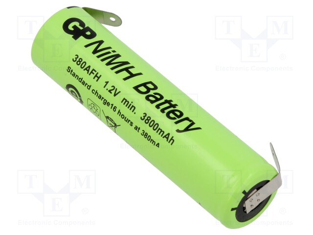 Re-battery: Ni-MH; 7/5A; 1.2V; 3800mAh; soldering lugs; Ø17.5x67mm