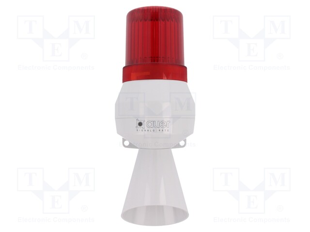 Signaller: lighting-sound; 24VDC; bulb BA15D; red; IP43; Ø75x213mm