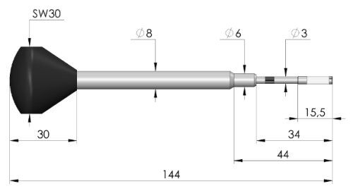 Tool: insertion/removal; SW-GKS; 144mm; test needles