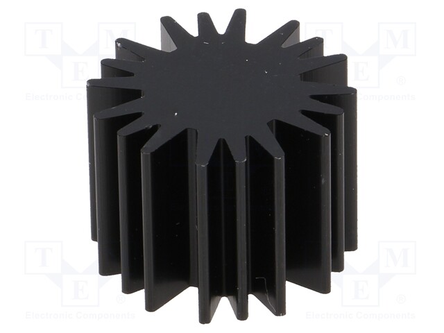 Heatsink; LED; Ø: 20mm; H: 15mm; 6.3K/W; Colour: black