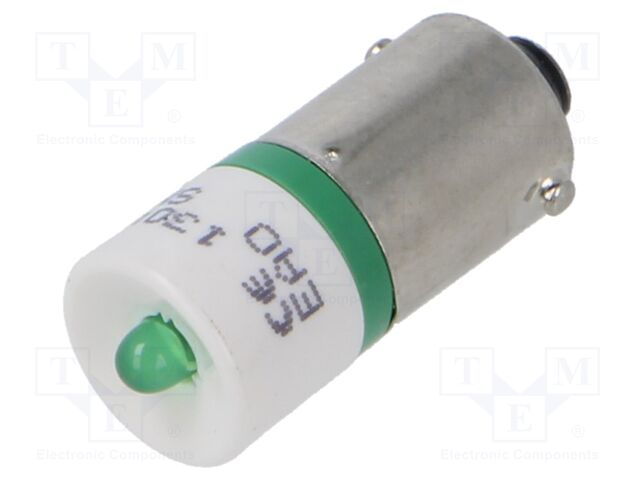 LED lamp; green; BA9S; 130VAC; No.of diodes: 1