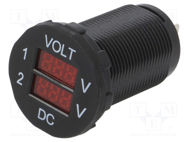 Voltmeter; Sup.volt: 7÷33VDC; VDC range: 7÷33V; black; red