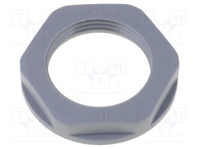Nut; PG16; polyamide; 30mm; dark grey; -40÷100°C; Thread: PG