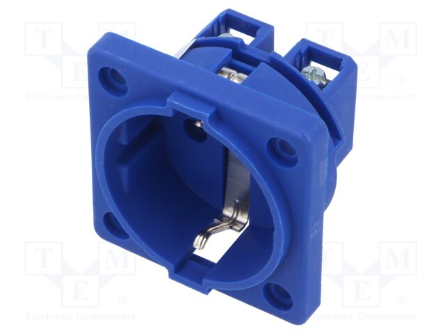 Connector: AC supply; socket; 2P+PE; 250VAC; 16A; blue; PIN: 3