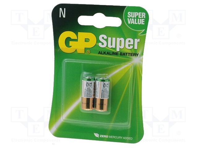 Battery: alkaline; 1.5V; N,R1; Batt.no: 2; non-rechargeable