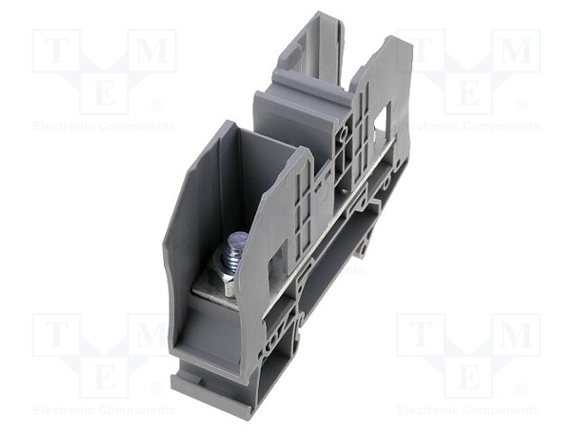 Splice terminal: rail; ways: 1; terminals: 2; grey; screw terminal