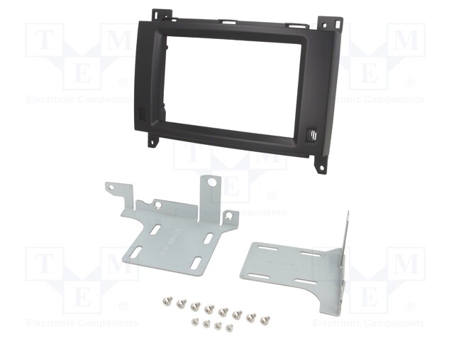 Radio mounting frame; Mercedes; 2 DIN; black