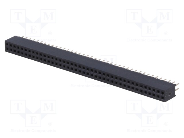Socket; pin strips; female; PIN: 80; straight; 1.27mm; THT; 2x40