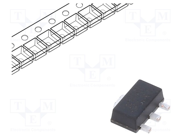 IC: voltage regulator; LDO,linear,fixed; 6V; 0.1A; SOT89; SMD; ±5%