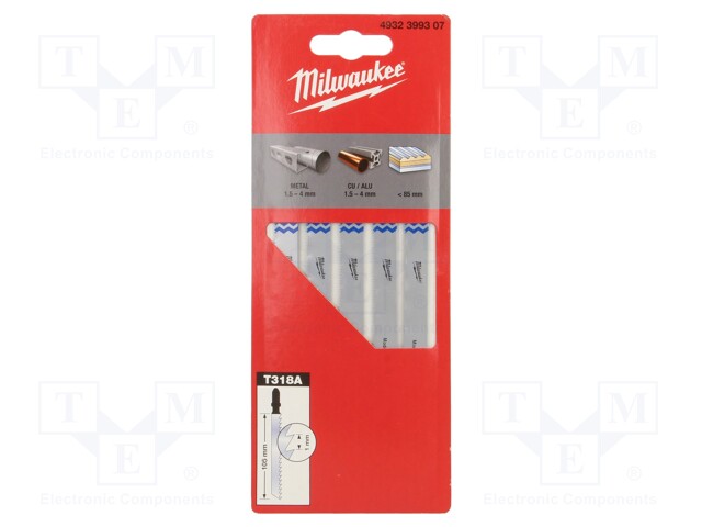 Hacksaw blade; metal; 105mm; 5pcs; Kind of holder: T
