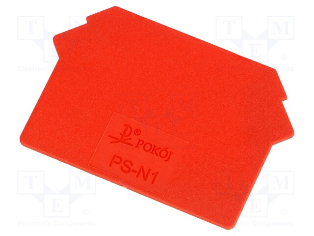 End plate; Application: ZUG; red; Width: 1mm; polyamide; -25÷120°C