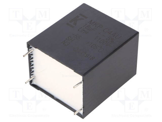 Capacitor: polypropylene; DC-Link; 18uF; ESR: 3.5mΩ; THT; ±5%; 23.6A