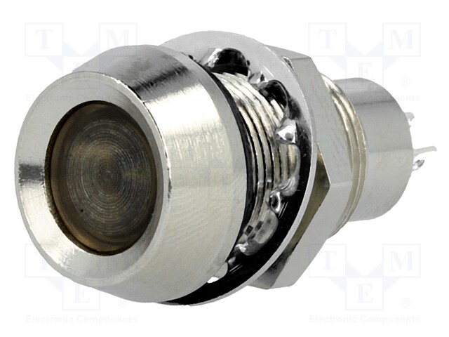 Indicator: LED; recessed; 24VDC; Cutout: Ø12.7mm; IP67; brass