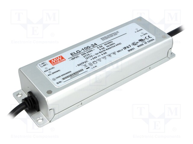 Power supply: switched-mode; LED; 96W; 24VDC; 4A; 180÷295VAC; IP67