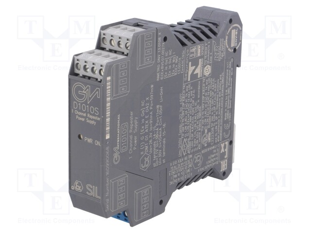Converter: RS422/RS485 separator-power supply; DIN; 0/4÷20mA