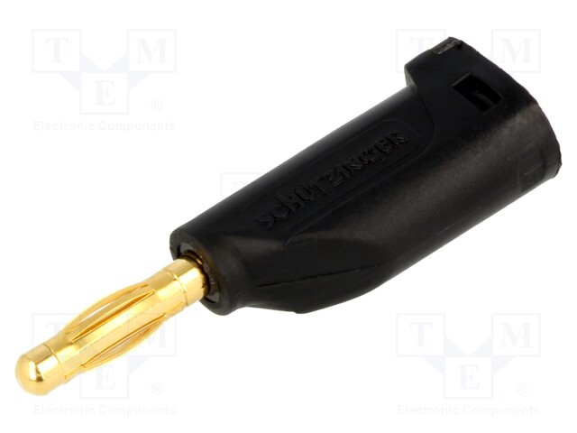 Plug; 4mm banana; 16A; 33VAC; 70VDC; black; Max.wire diam: 4mm