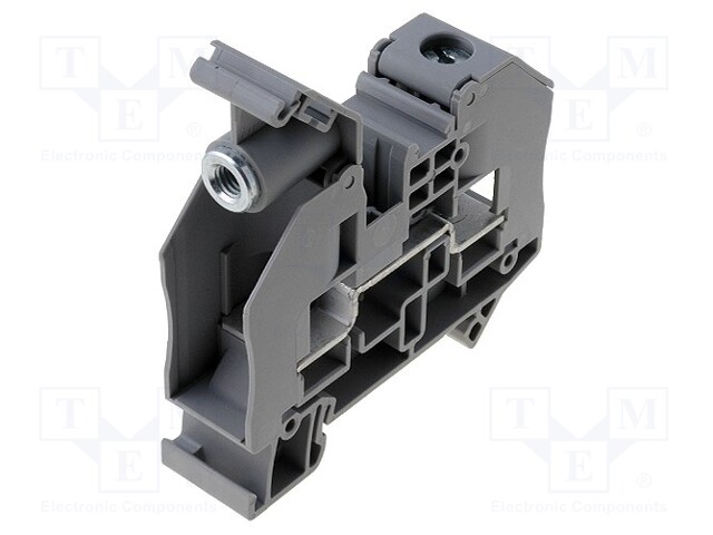Splice terminal: rail; ways: 1; terminals: 2; grey; screw terminal
