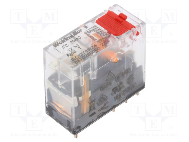 Relay: electromagnetic; SPDT; Ucoil: 24VAC; 16A; socket; Series: RCI