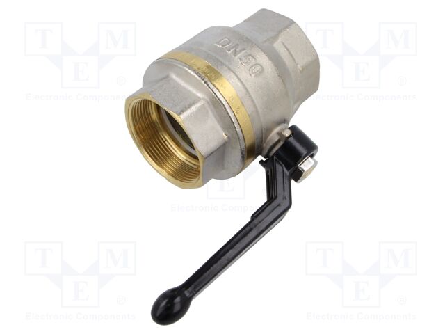 Ball valve; nickel plated brass; 50mm; 25bar; -15÷90°C