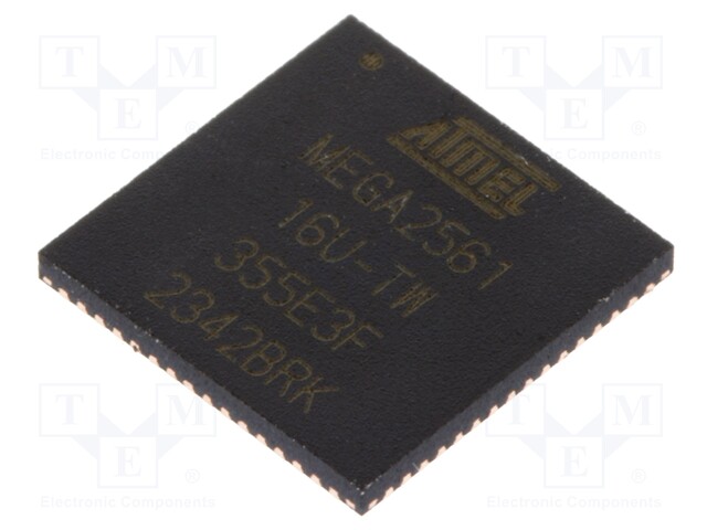 AVR microcontroller; EEPROM: 4kB; SRAM: 8kB; Flash: 256kB; VQFN64