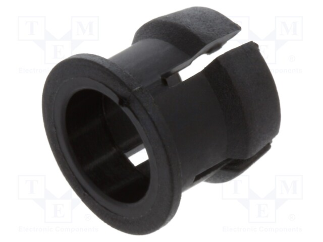 LED holder; 5mm; two-piece; black; UL94V-2; L: 6.3mm; Mat: polyamide