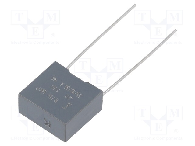 Capacitor: polypropylene; 220nF; 10mm; ±10%; 13x12x6mm; -40÷110°C